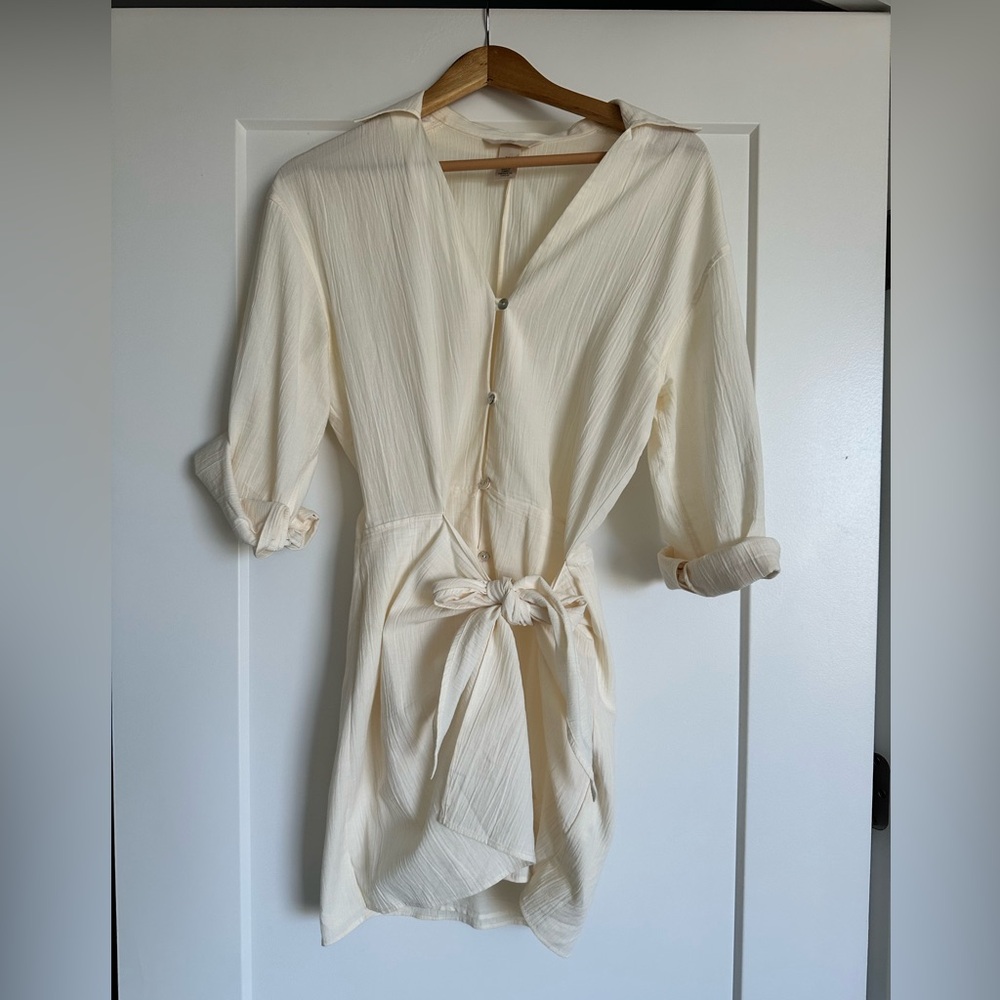 H&M Cream Wrap Mini Dress